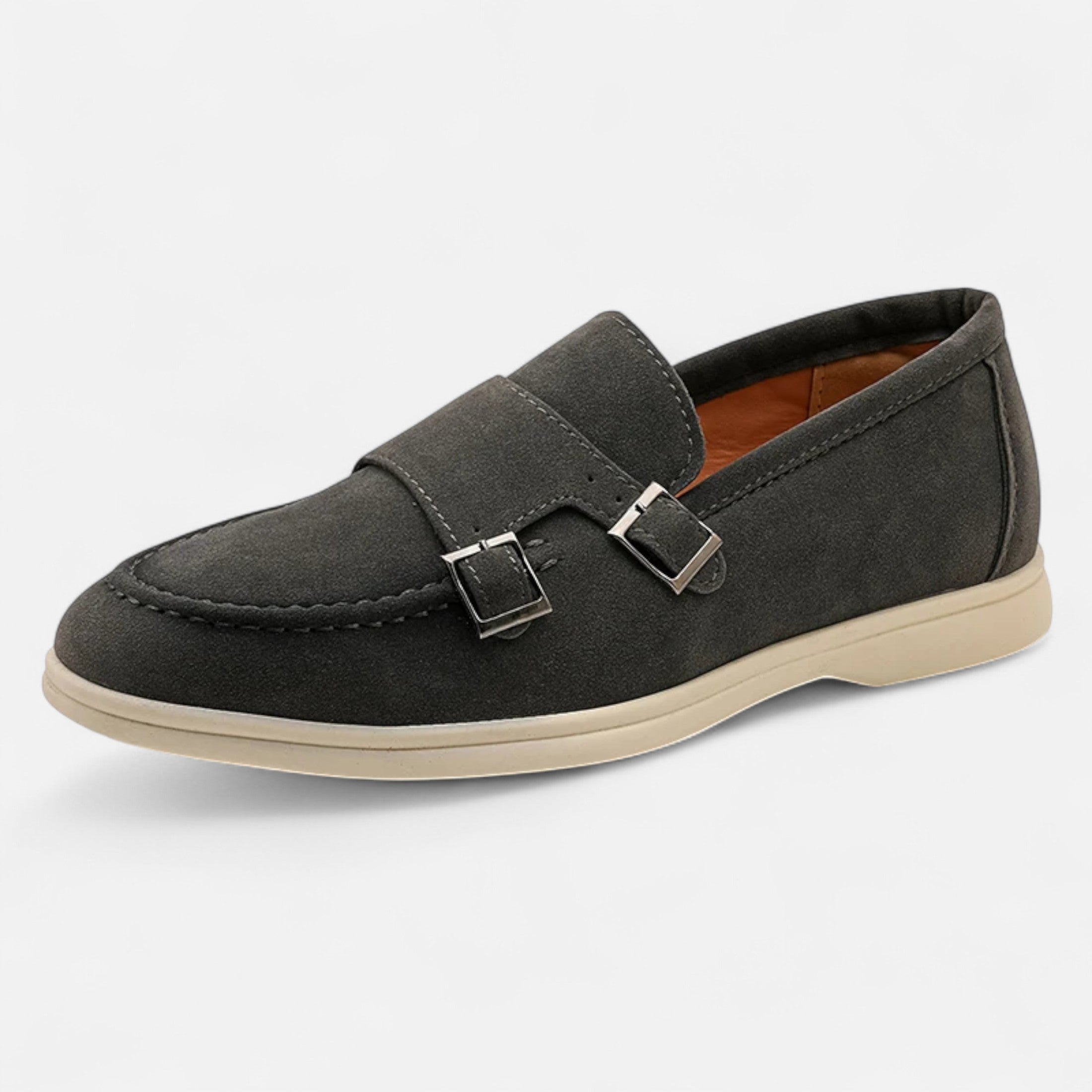 Men’s Suede Monk Strap Loafers – Slip-On Elegance