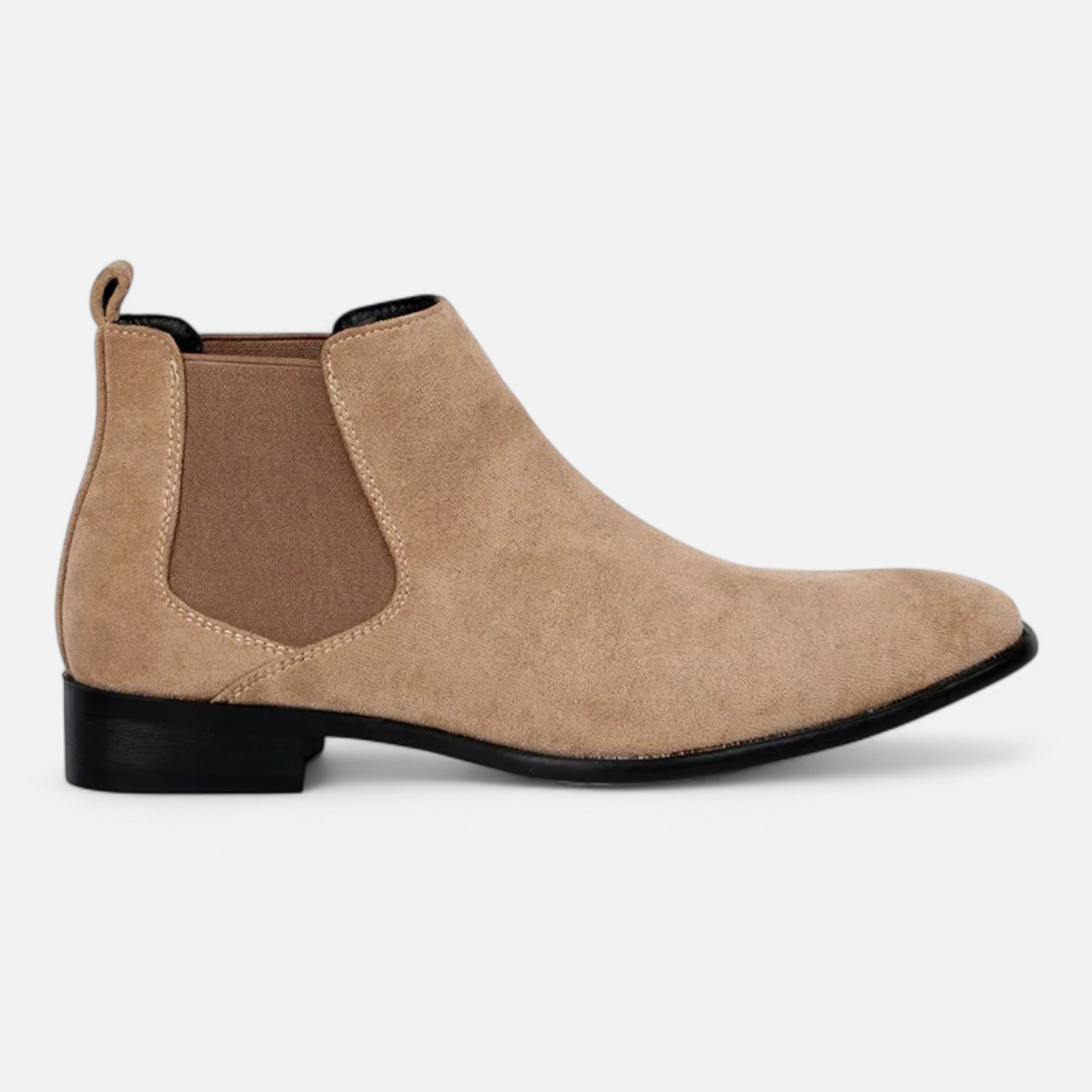 Men’s Suede Square-Toe Chelsea Boots