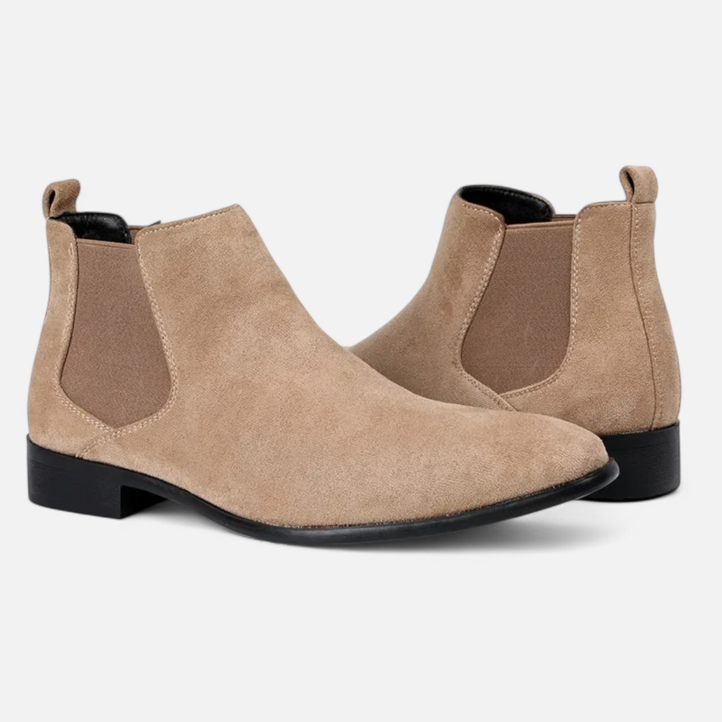 Men’s Suede Square-Toe Chelsea Boots