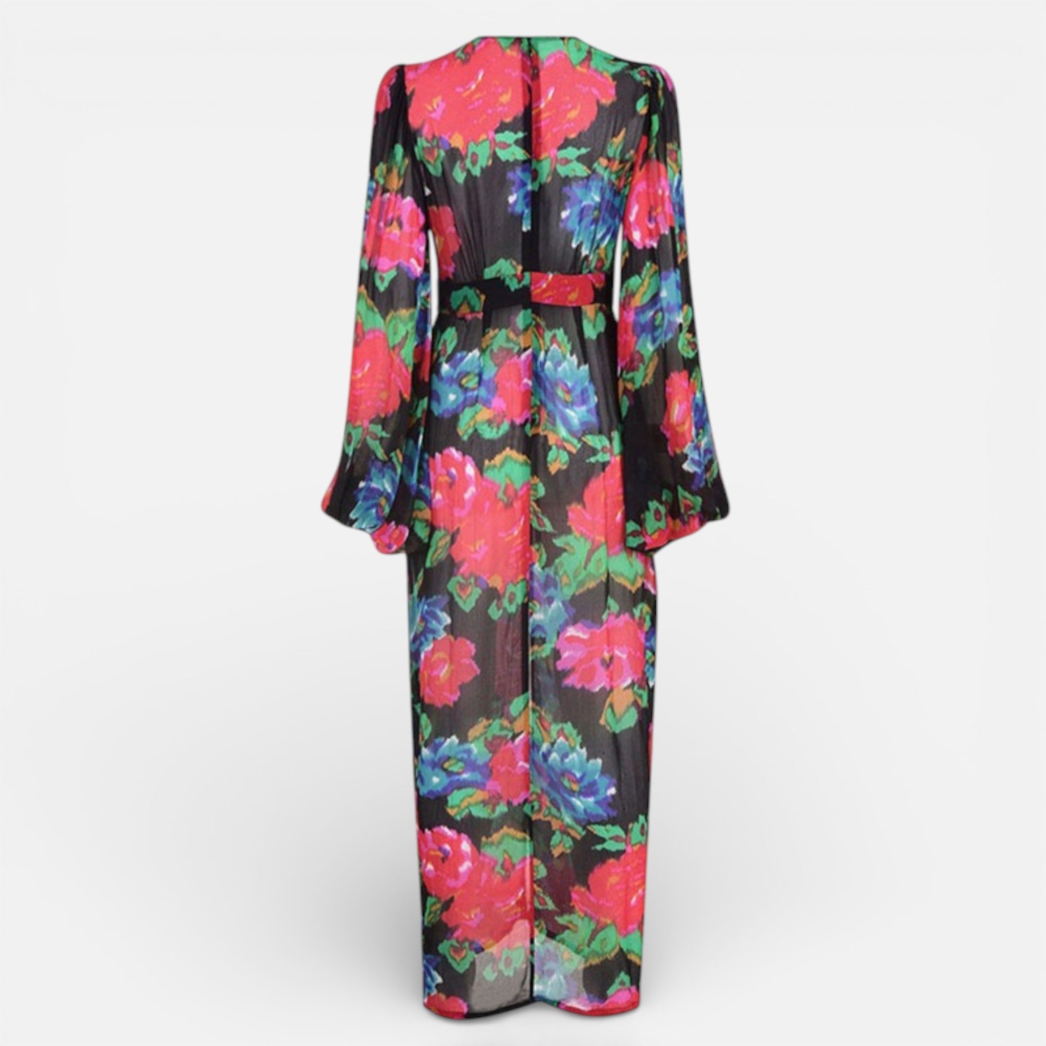 Women’s Bohemian Floral Deep V-Neck Maxi Dress