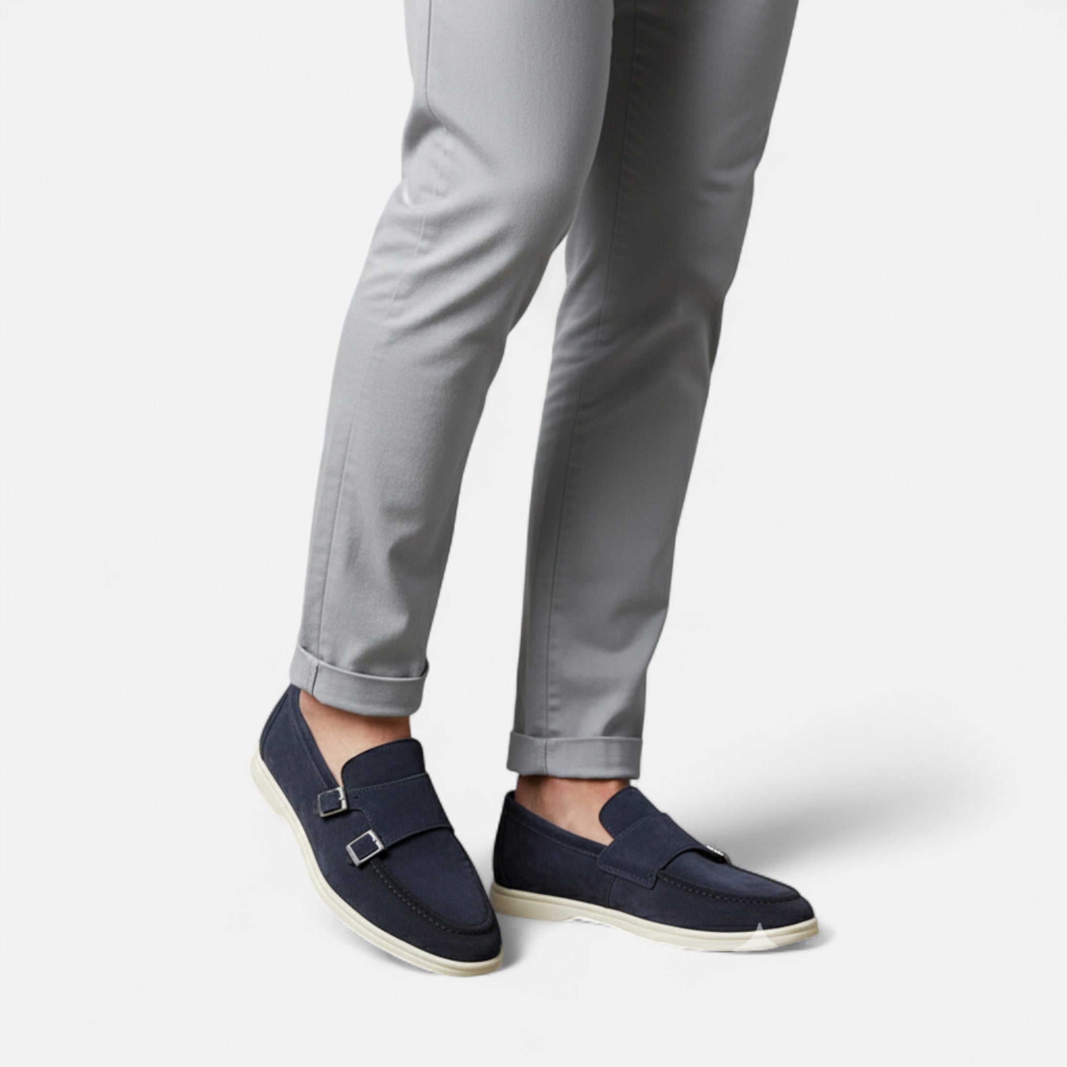 Men’s Suede Monk Strap Loafers – Slip-On Elegance