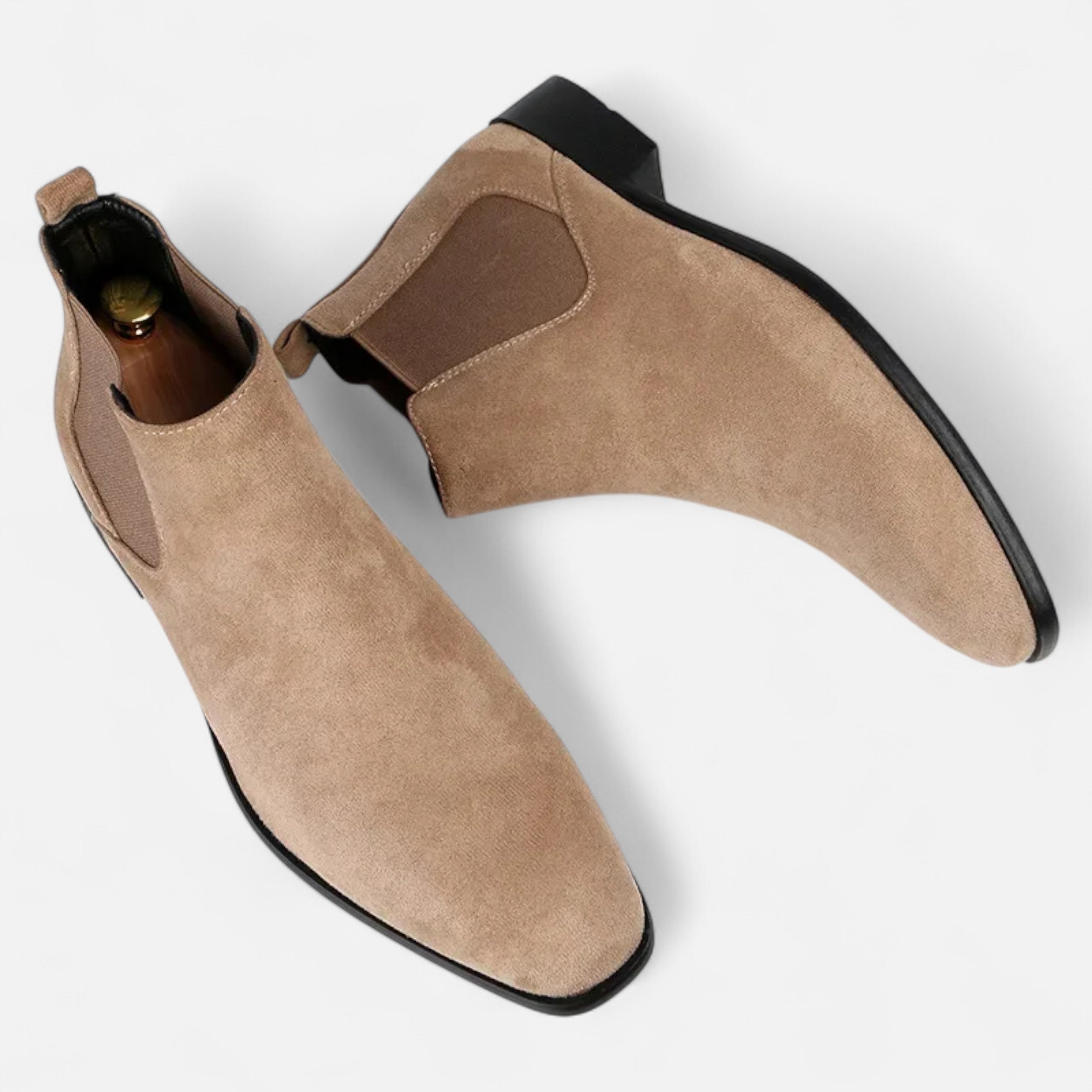 Men’s Suede Square-Toe Chelsea Boots