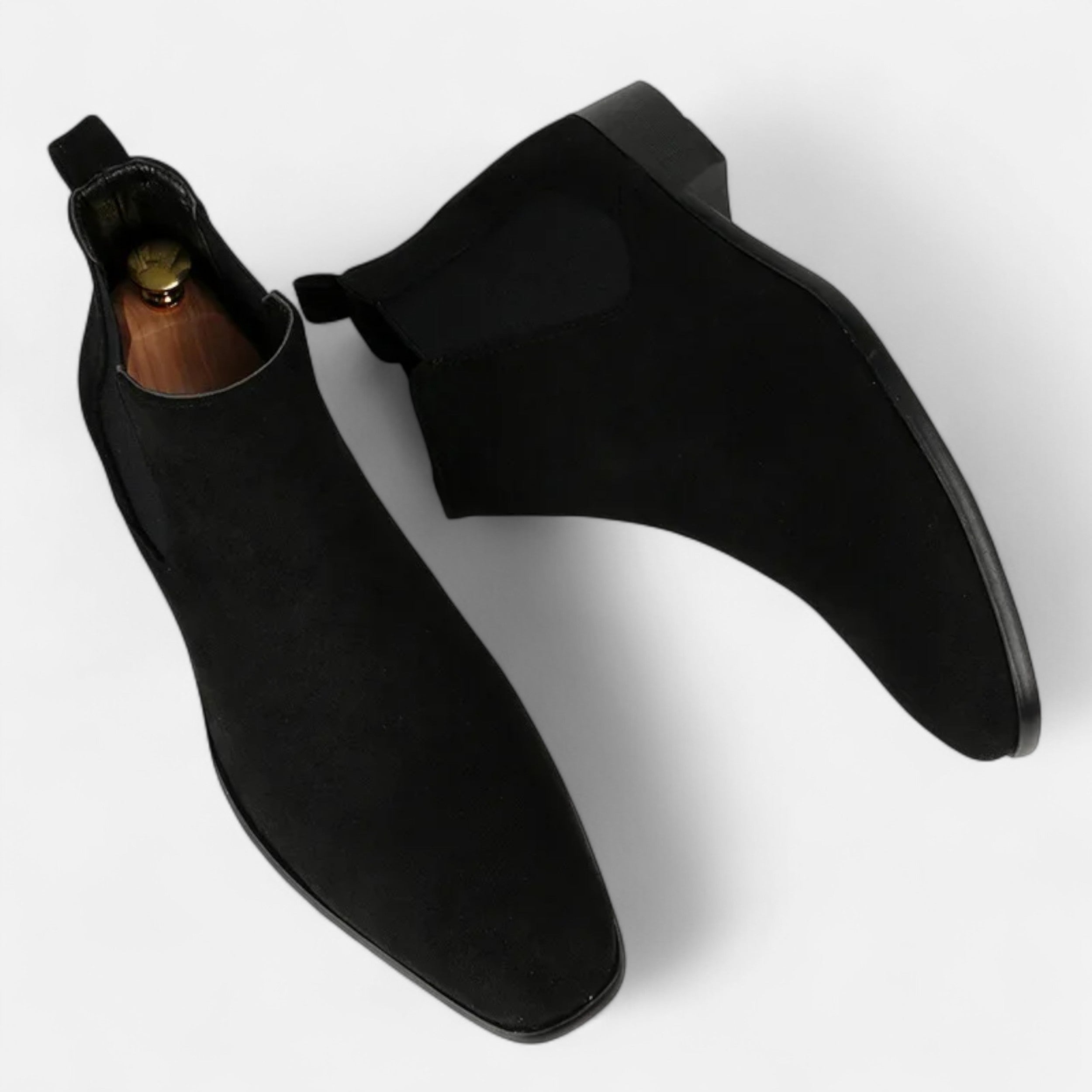 Men’s Suede Square-Toe Chelsea Boots