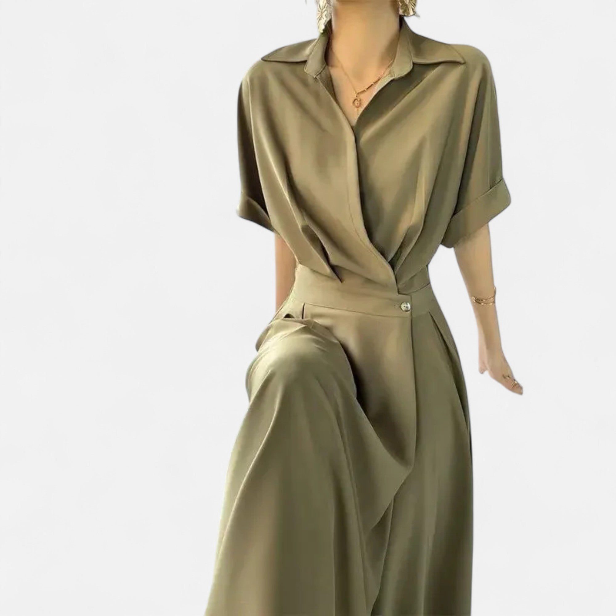 Women’s Shirt-Dress in Cotton-Blend Riviera Heritage